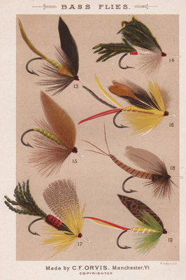 ANTIQUE PRINT OF FISHING FLIES FROM 1885